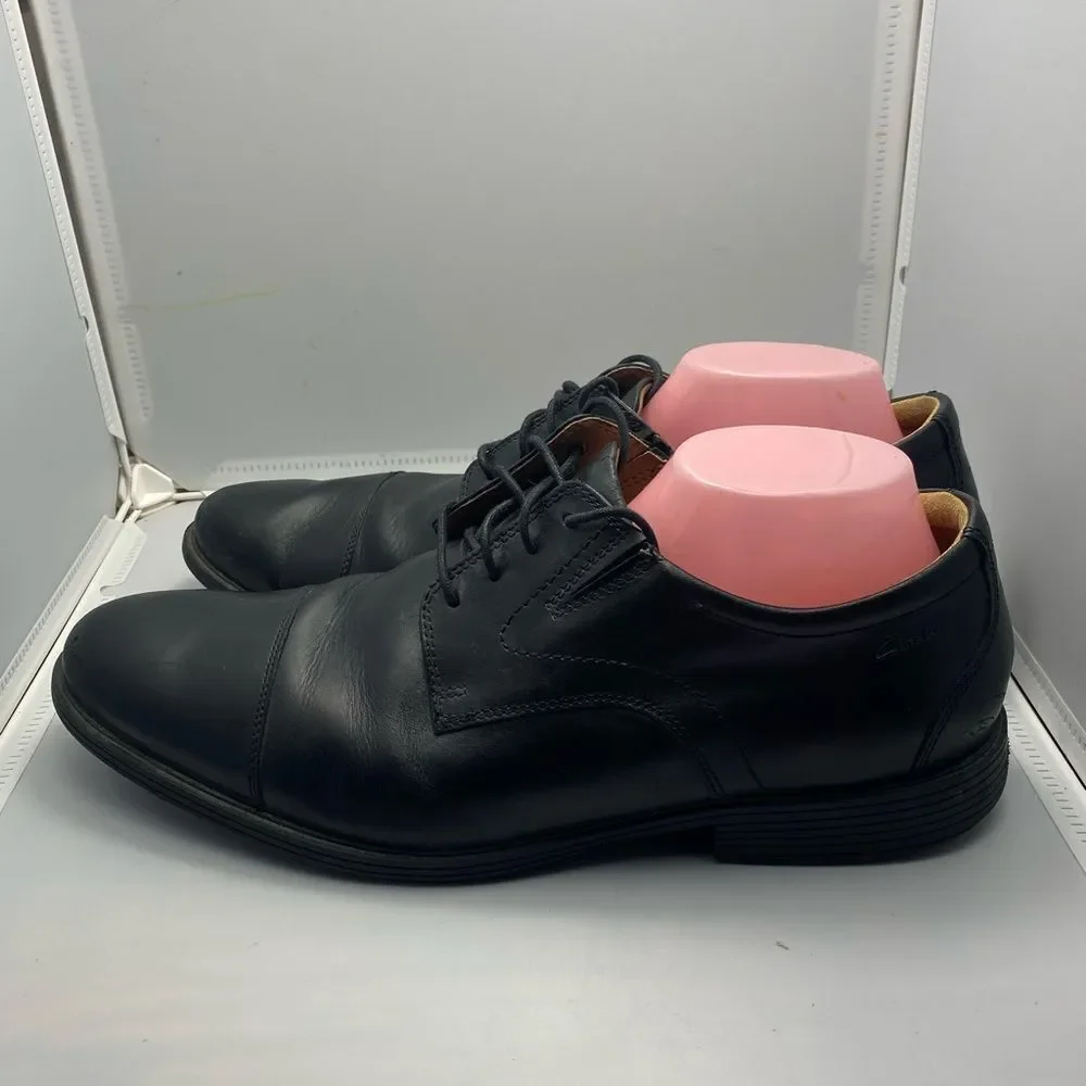 Clarks Collection Extreme Comfort Black Oxford Shoes Mens 12 Leather Dress Work